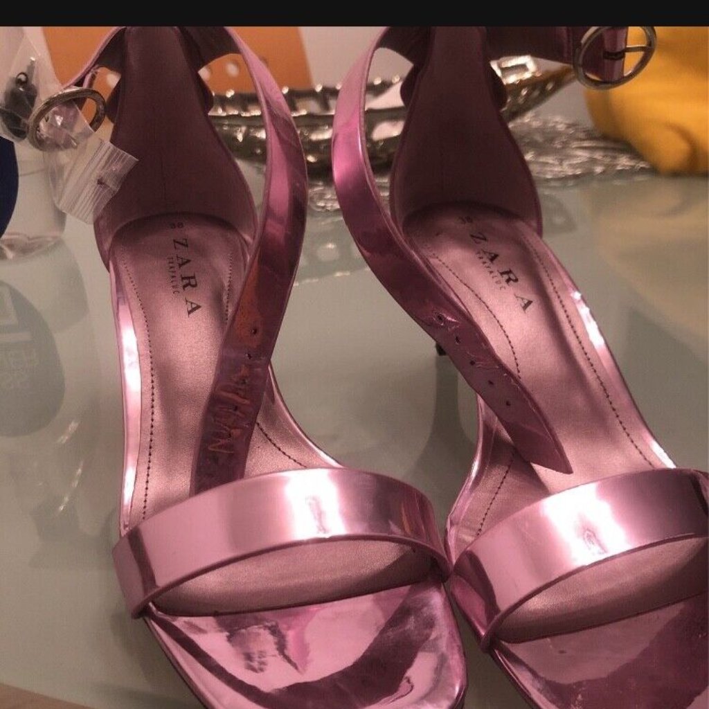 Zara Mirrored Sandals Size 37 Brand New